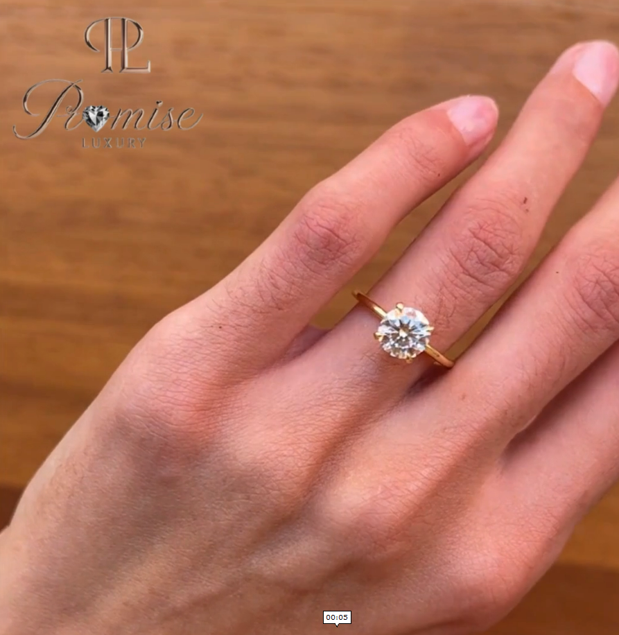 2.0 Ct Radiant Cut Lab-Grown Diamond Solitaire Engagement Ring in 14K Yellow Gold, Minimalist Gold Ring, Elegant Bridal Jewelry for Women