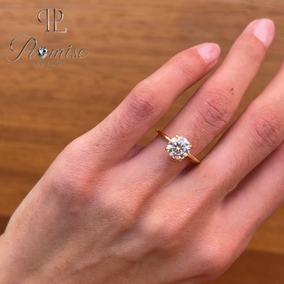 2.0 Ct Radiant Cut Lab-Grown Diamond Solitaire Engagement Ring in 14K Yellow Gold, Minimalist Gold Ring, Elegant Bridal Jewelry for Women