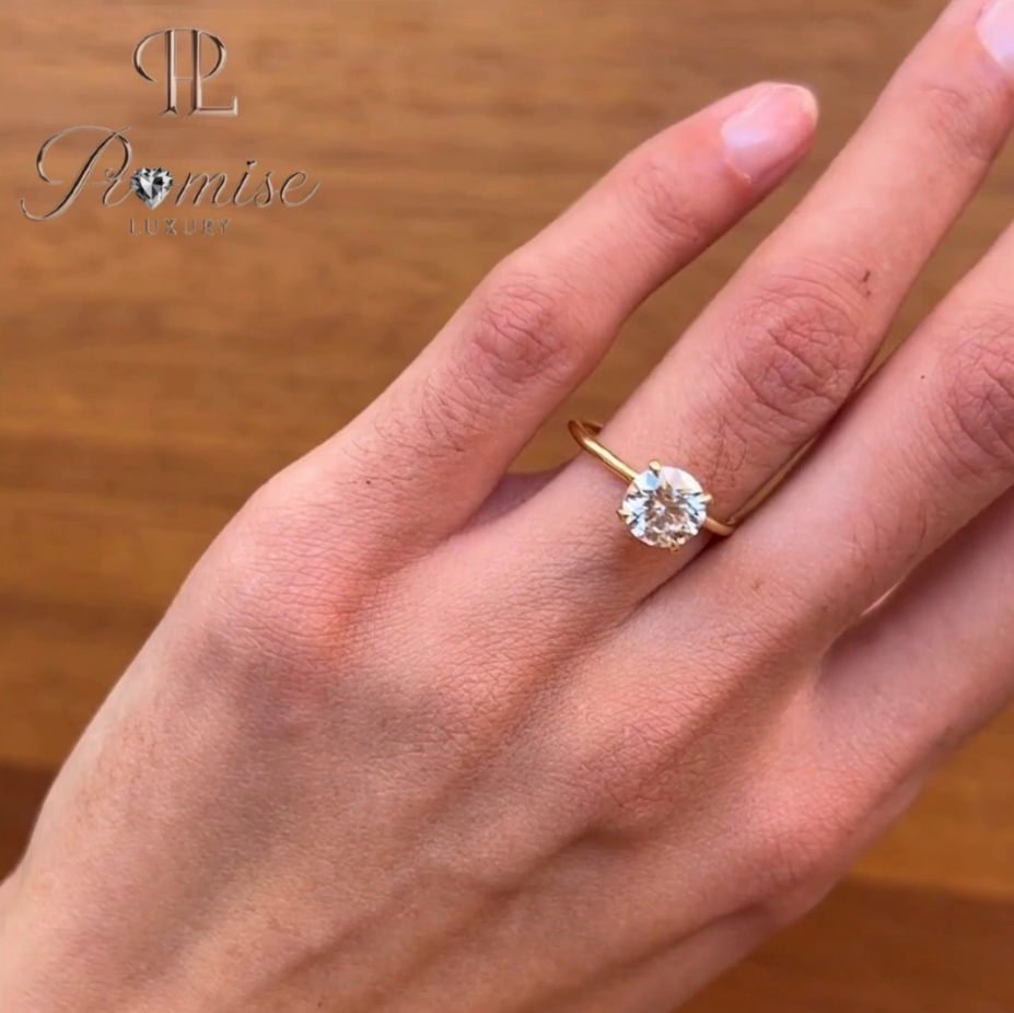 2.0 Ct Radiant Cut Lab-Grown Diamond Solitaire Engagement Ring in 14K Yellow Gold, Minimalist Gold Ring, Elegant Bridal Jewelry for Women