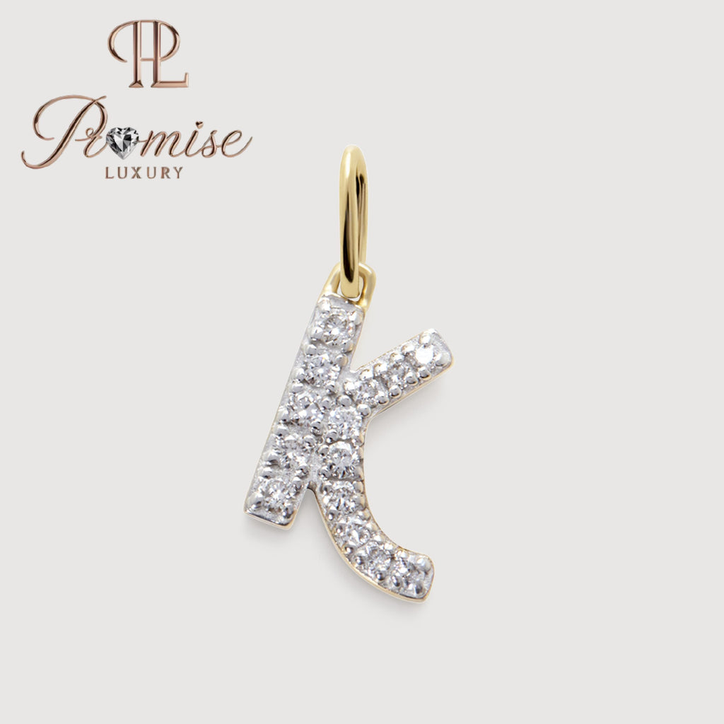Diamond Initial "K" Pendant Necklace in 14K Gold – Elegant Personalized Letter Jewelry by Promise Luxury
