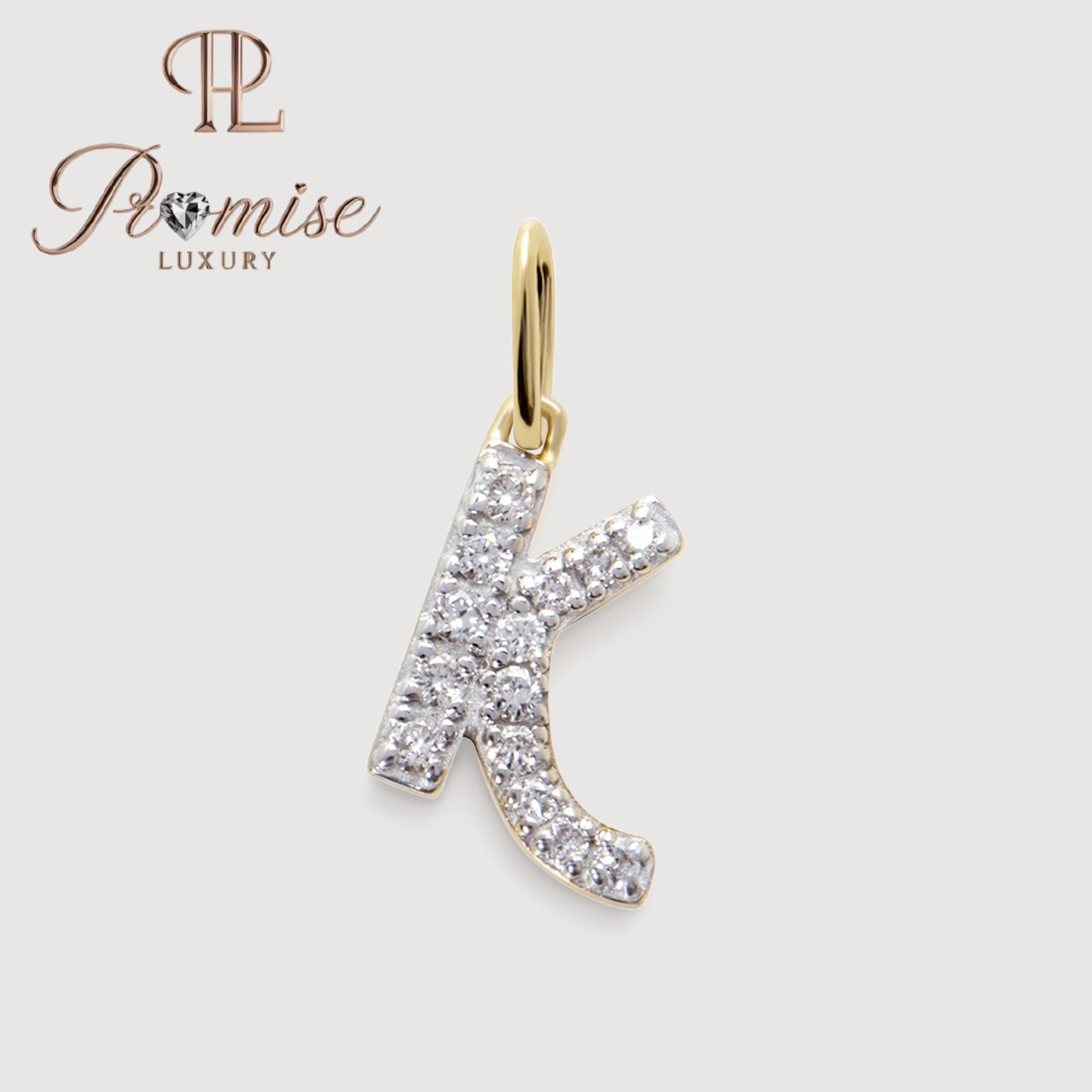 Diamond Initial "K" Pendant Necklace in 14K Gold – Elegant Personalized Letter Jewelry by Promise Luxury