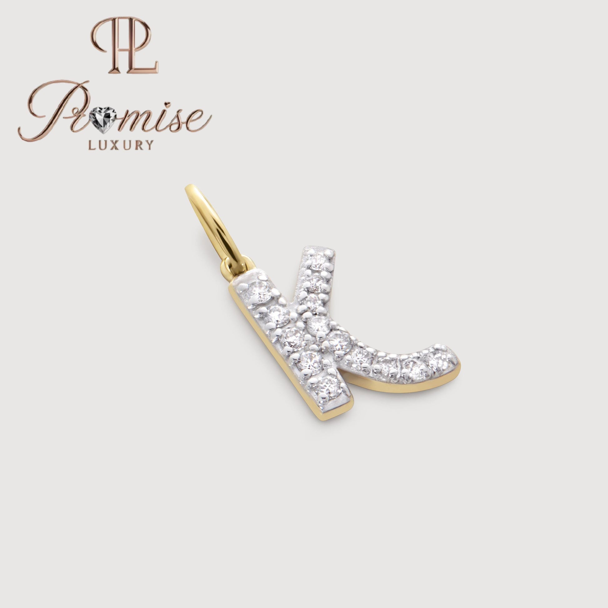 Diamond Initial "K" Pendant Necklace in 14K Gold – Elegant Personalized Letter Jewelry by Promise Luxury