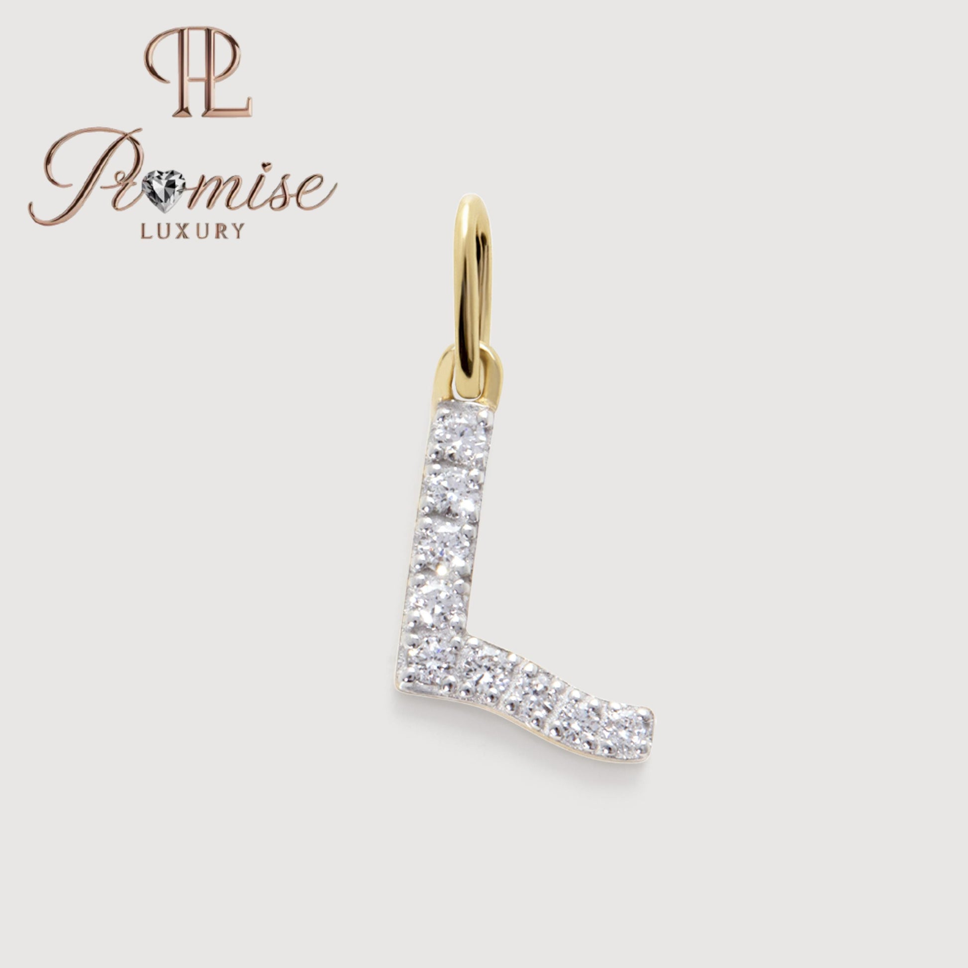 Diamond Initial "L" Pendant Necklace in 14K Gold – Elegant Personalized Letter Jewelry by Promise Luxury