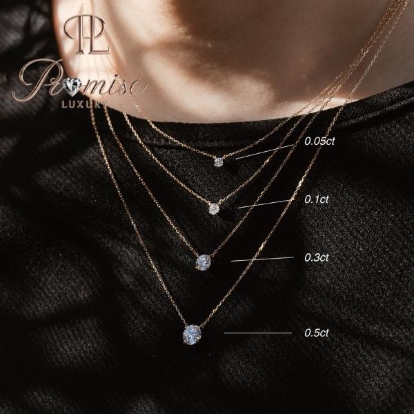 0.50 CT Promise Luxury Round Cut Lab Diamond Solitaire Necklace in 18K Yellow Gold, Dainty 4-Prong Minimal Pendant, Ethical Everyday Jewelry