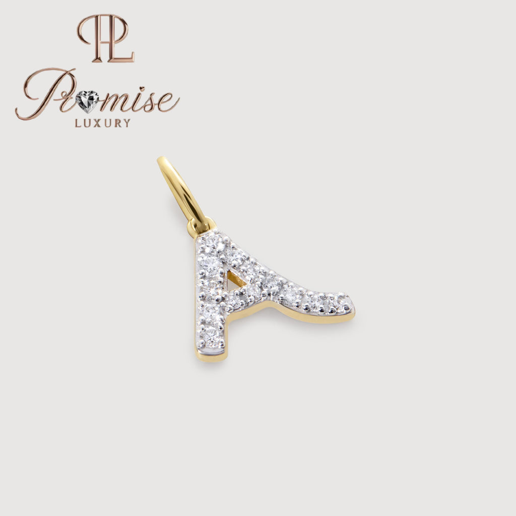Diamond Initial "A" Pendant in 14K Gold, Custom Letter Necklace, Personalized Gift for Her