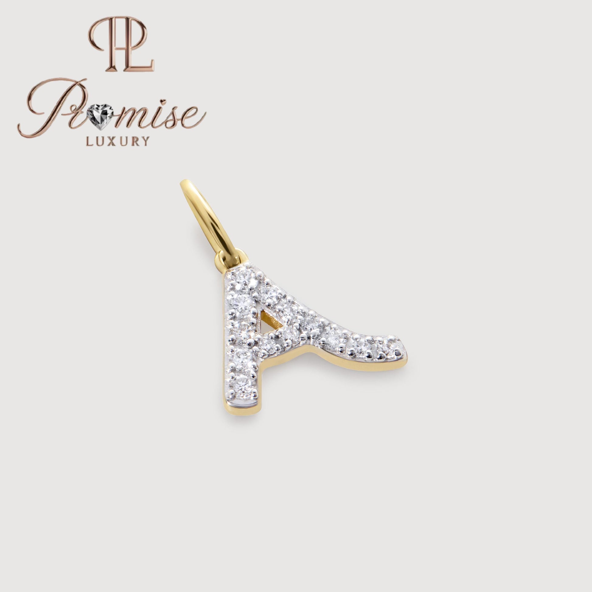 Diamond Initial "A" Pendant in 14K Gold, Custom Letter Necklace, Personalized Gift for Her