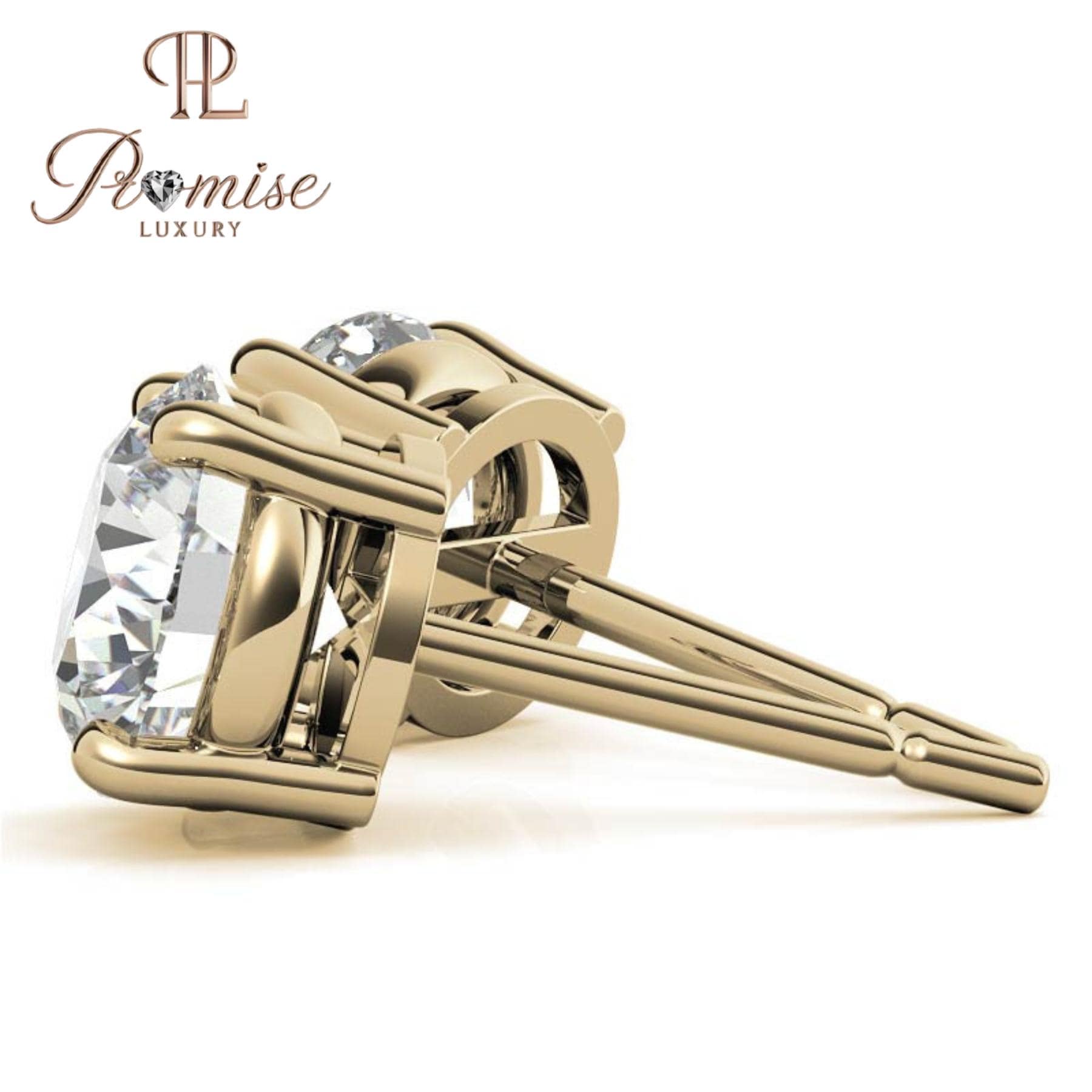 Classic Round Lab-Grown Diamond Stud Earrings in White Gold – Timeless Brilliance for Everyday Elegance