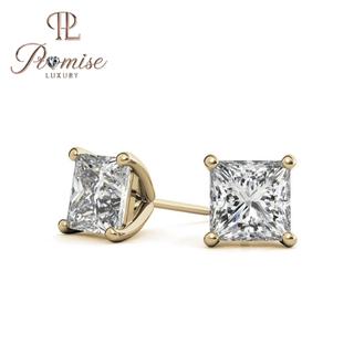 Princess Cut Lab-Grown Diamond Stud Earrings in White Gold – Sharp, Modern Brilliance for Effortless Sophistication