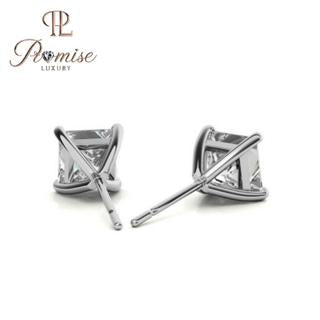 Princess Cut Lab-Grown Diamond Stud Earrings in White Gold – Sharp, Modern Brilliance for Effortless Sophistication