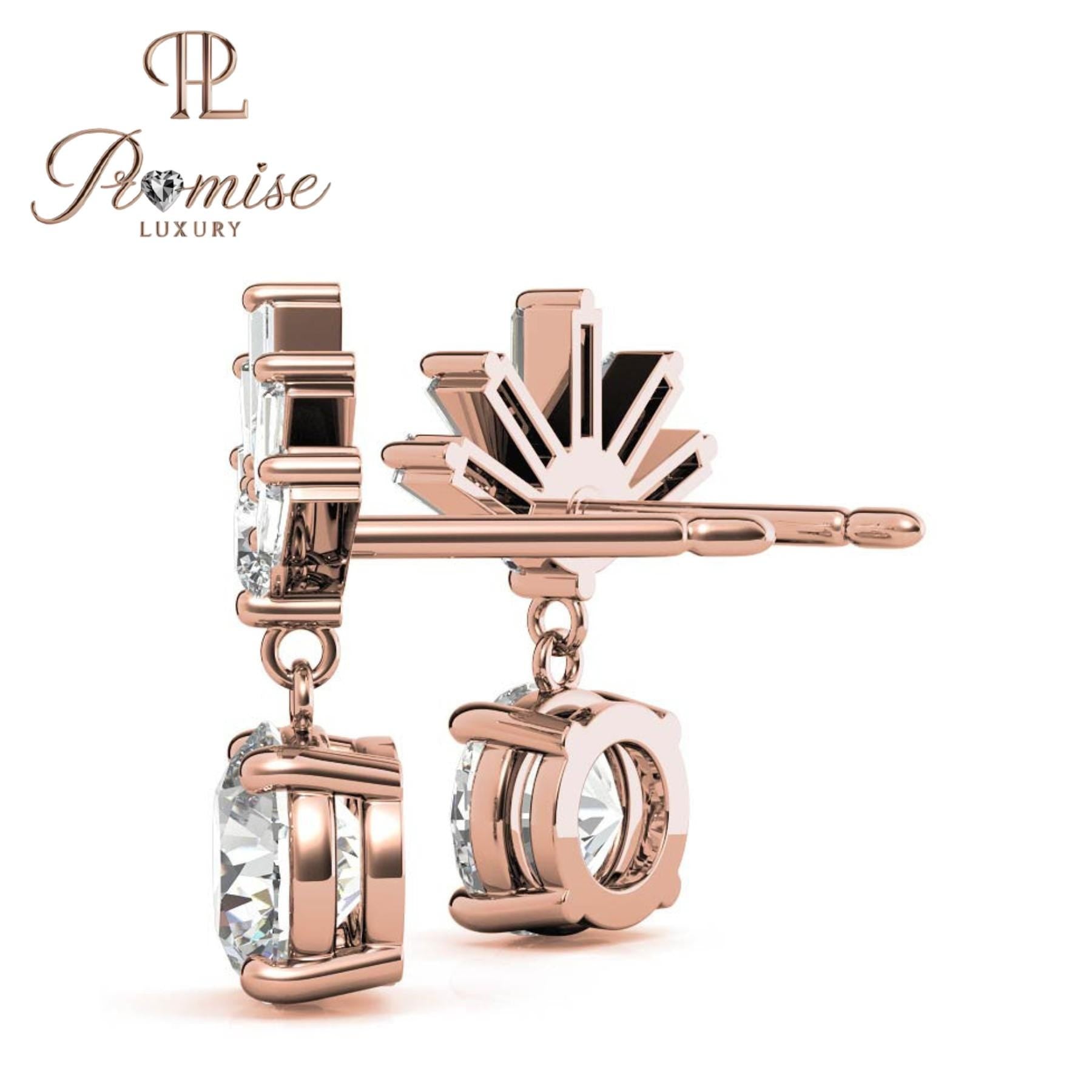 Elegant Diamond Earrings with Radiant Crystal Fan Design – Perfect for Special Occasions