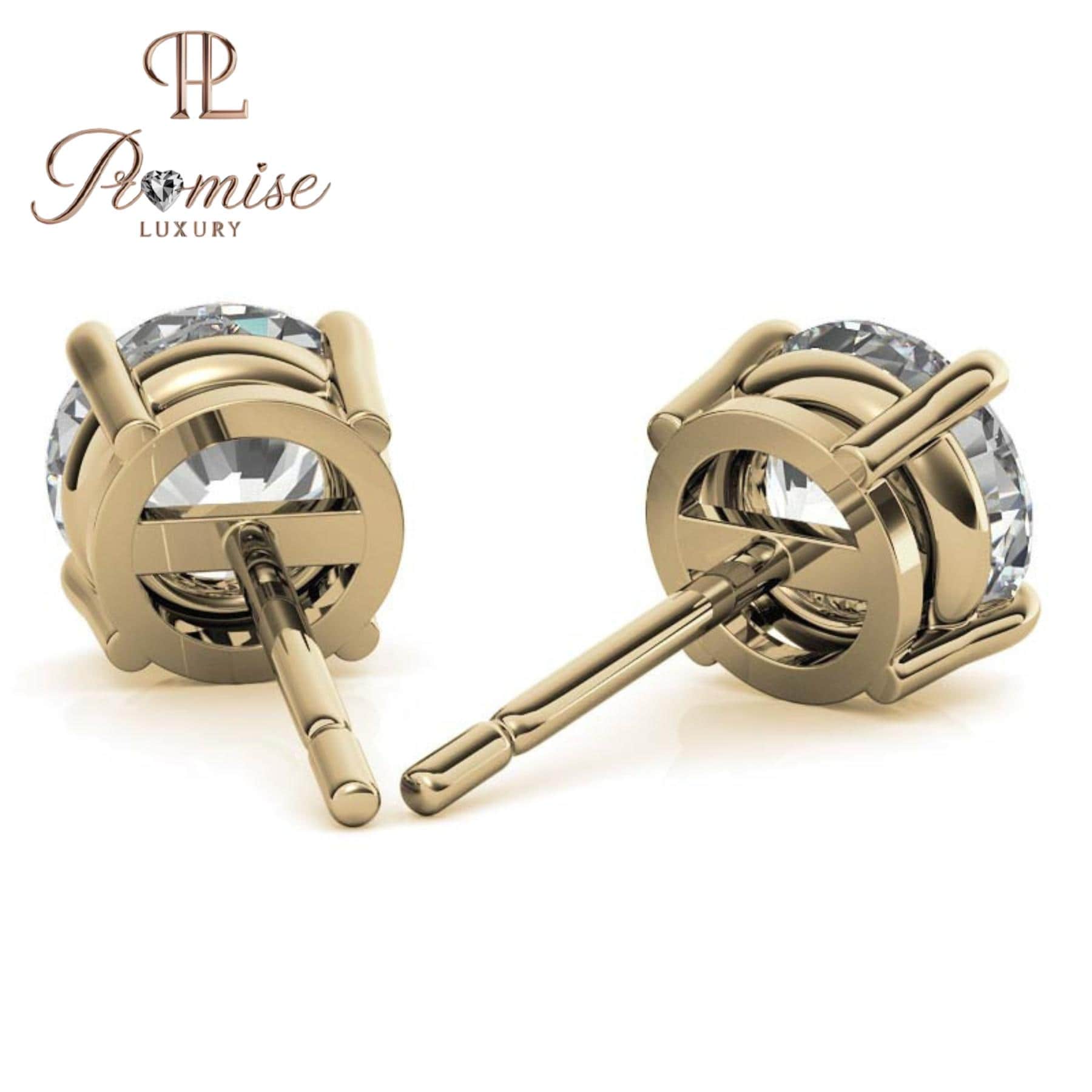 Classic Round Lab-Grown Diamond Stud Earrings in White Gold – Timeless Brilliance for Everyday Elegance
