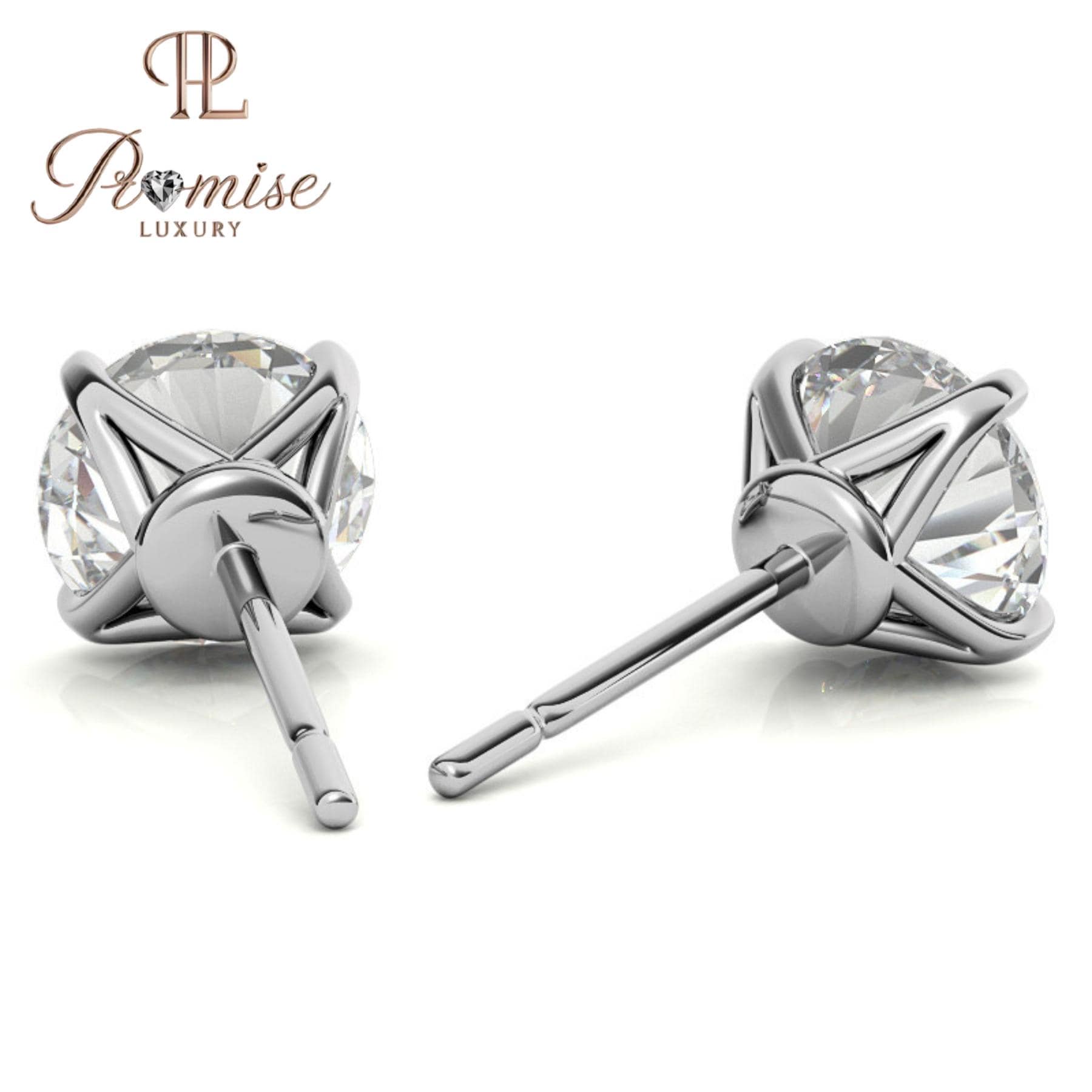 Classic Round Lab-Grown Diamond Stud Earrings in Yellow Gold – Elegant Everyday Luxury with Timeless Brilliance
