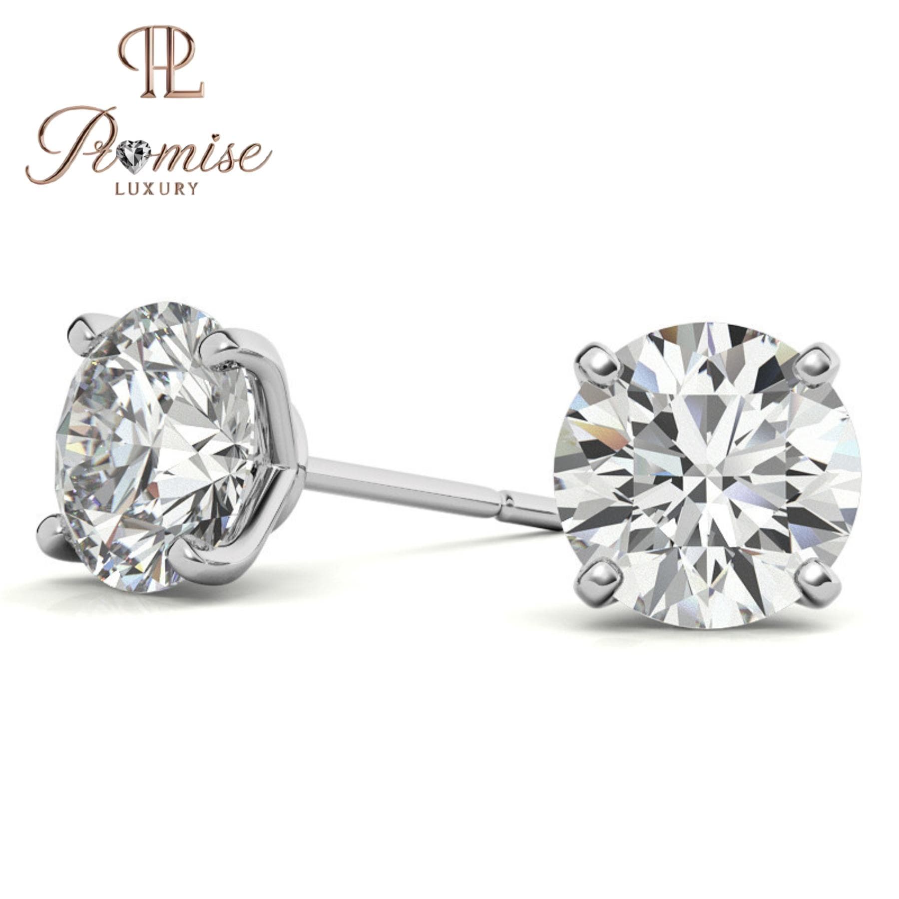 Classic Round Lab-Grown Diamond Stud Earrings in Yellow Gold – Elegant Everyday Luxury with Timeless Brilliance