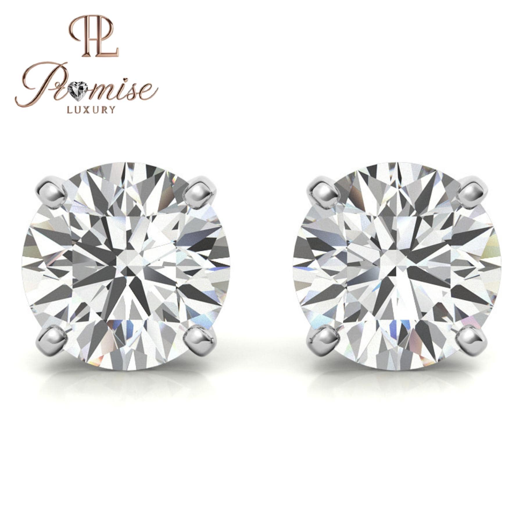 Classic Round Lab-Grown Diamond Stud Earrings in Yellow Gold – Elegant Everyday Luxury with Timeless Brilliance