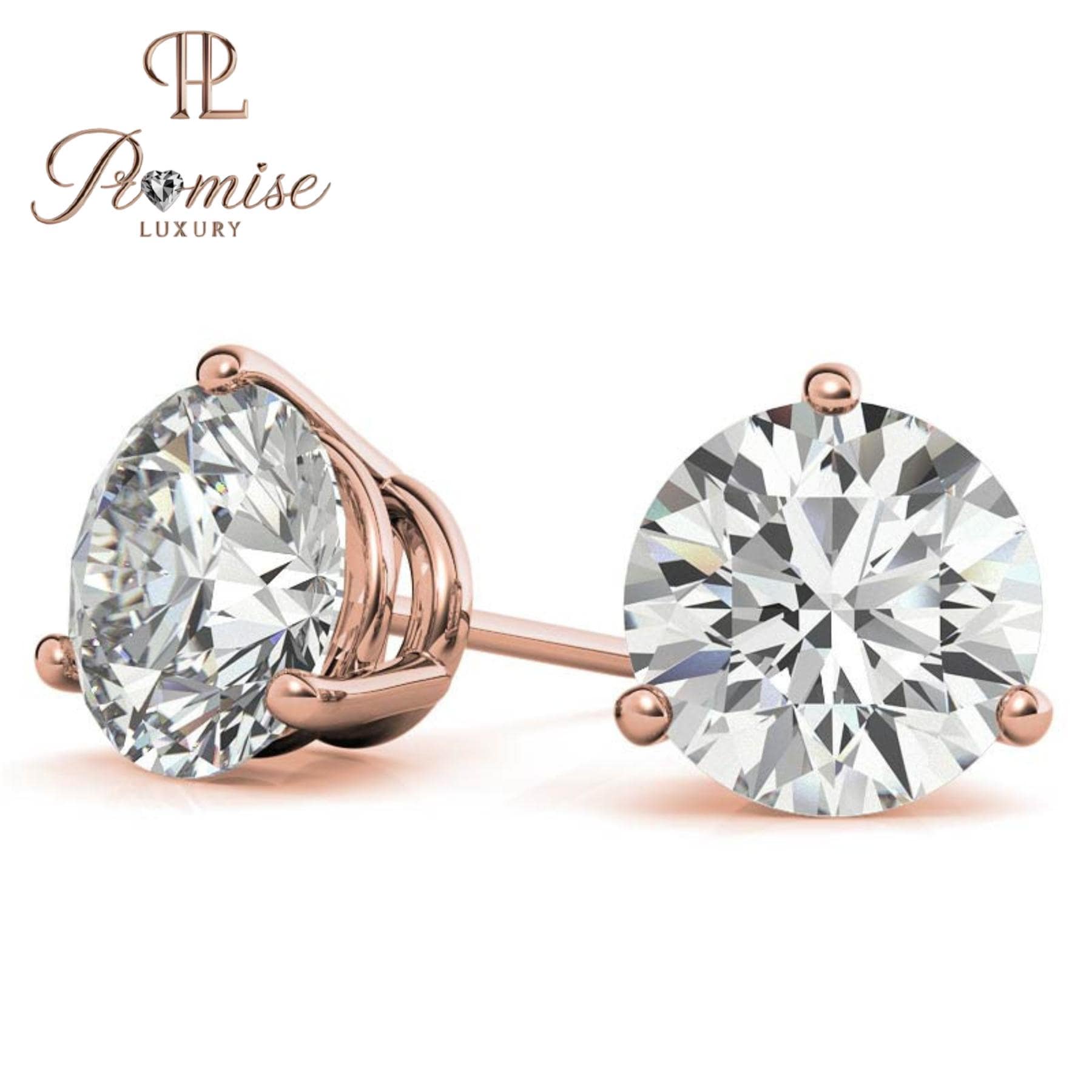 Rose Gold 6-Prong Lab-Grown Diamond Stud Earrings – 1 ctw of Brilliant Sparkle for Everyday Elegance