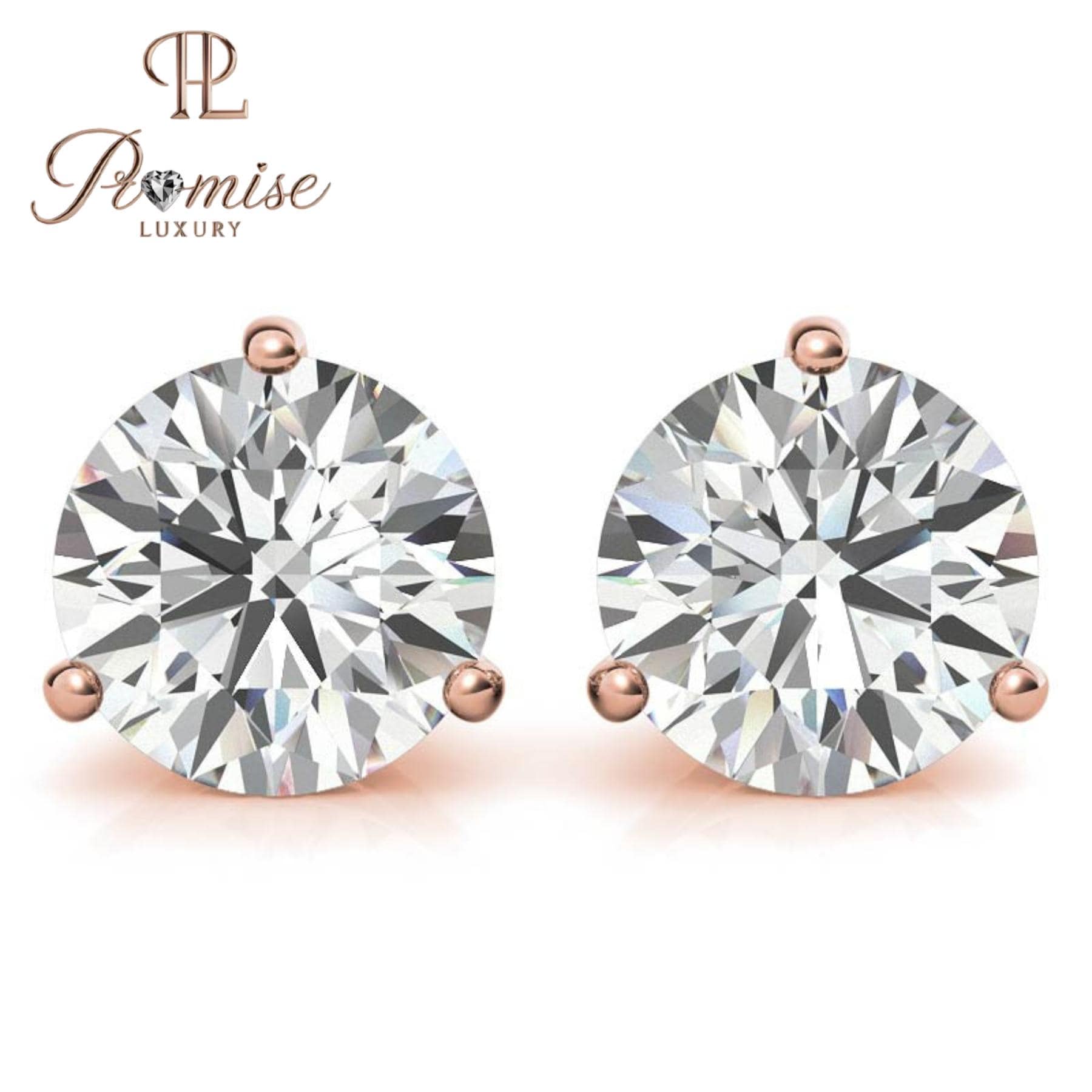 Rose Gold 6-Prong Lab-Grown Diamond Stud Earrings – 1 ctw of Brilliant Sparkle for Everyday Elegance