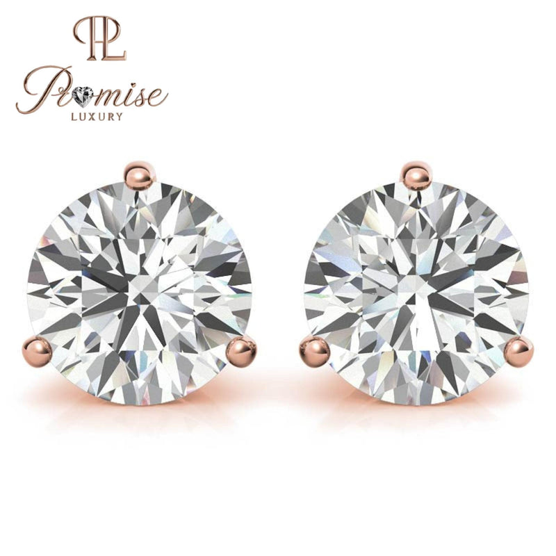 Rose Gold 6-Prong Lab-Grown Diamond Stud Earrings – 1 ctw of Brilliant Sparkle for Everyday Elegance