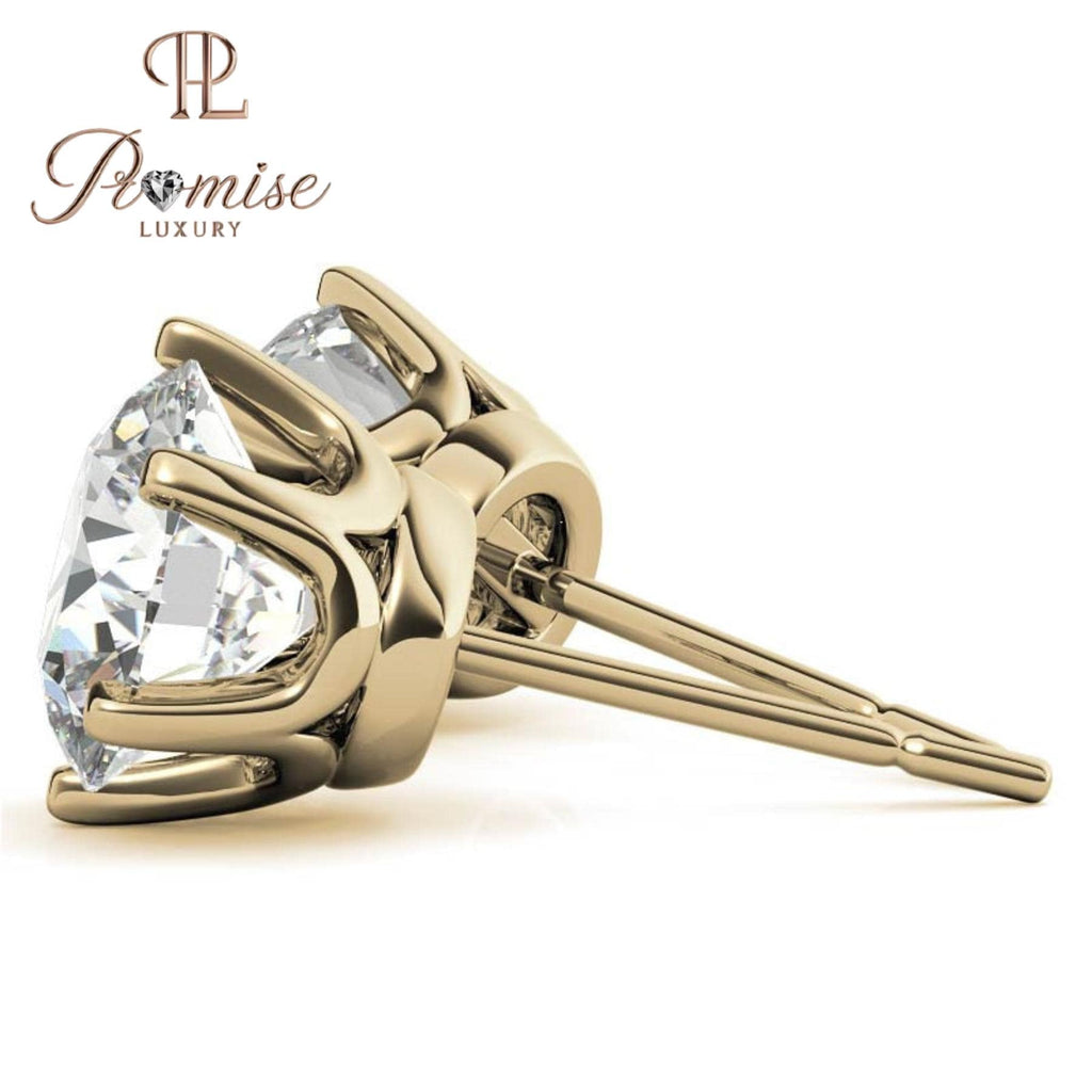 Classic Round Lab-Grown Diamond 2.0 CT Stud Earrings in White Gold — 2.0 CT of Timeless Sparkle