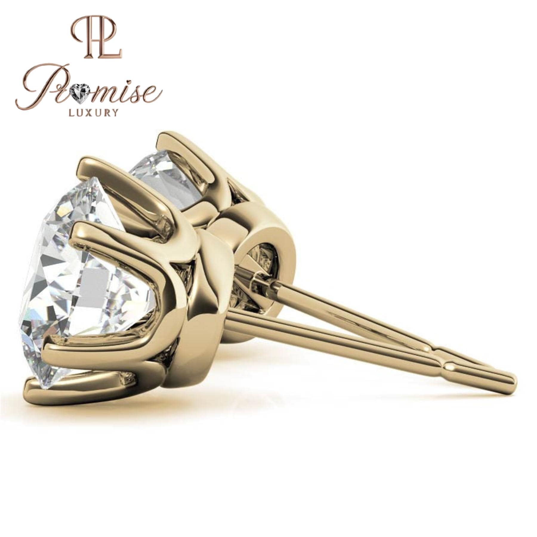 Classic Round Lab-Grown Diamond 2.0 CT Stud Earrings in White Gold — 2.0 CT of Timeless Sparkle