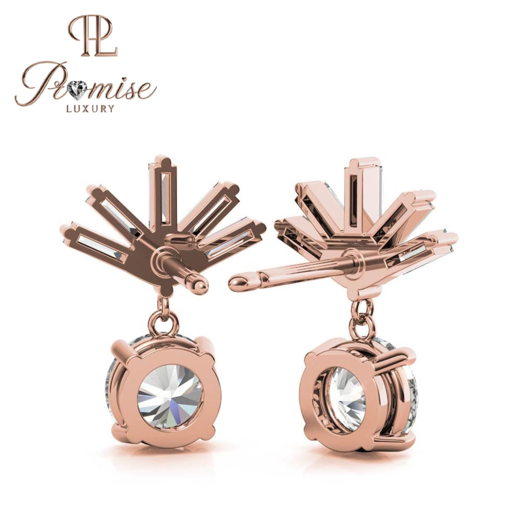 Elegant Diamond Earrings with Radiant Crystal Fan Design – Perfect for Special Occasions