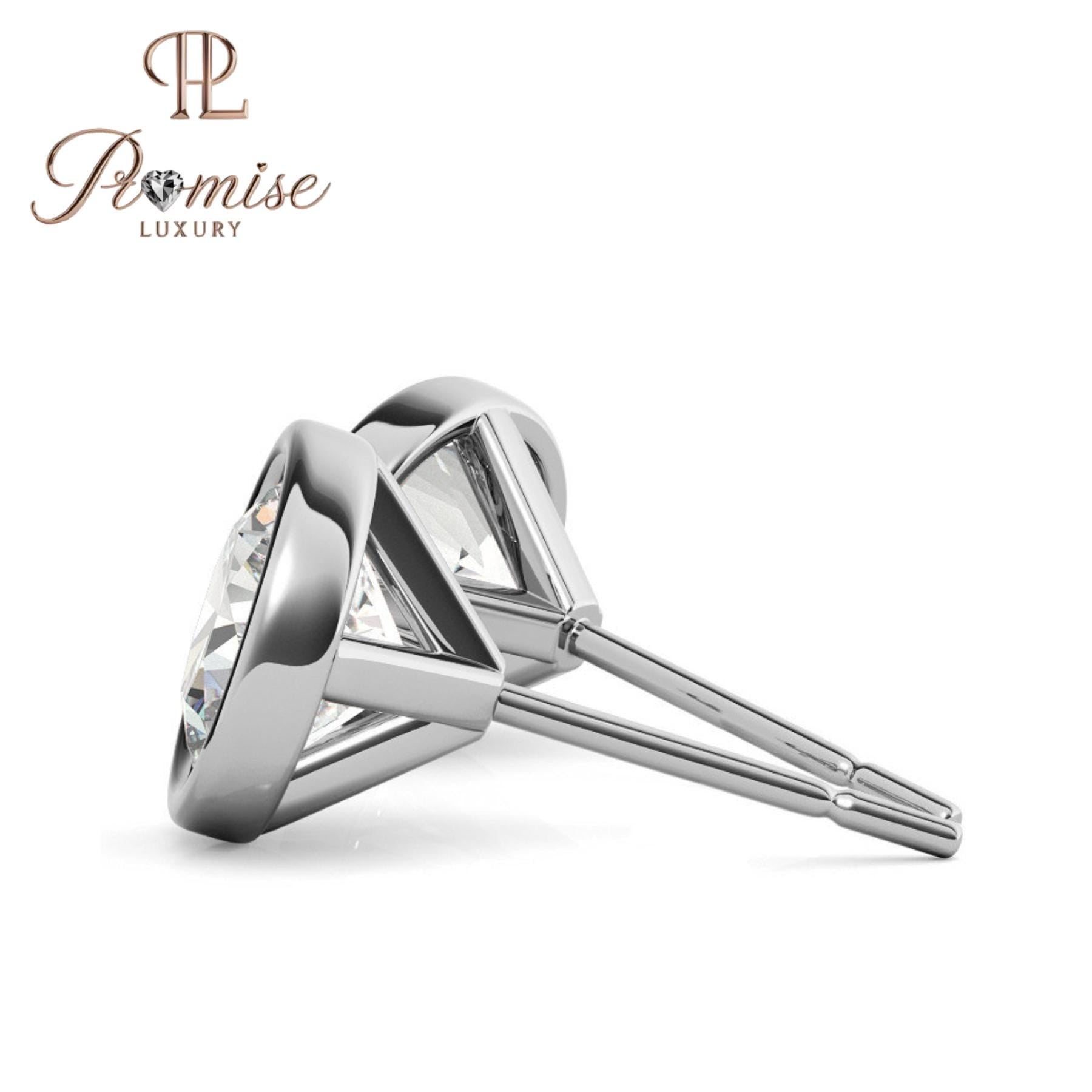 Elegant Round Diamond Stud Earrings in White Gold, 1.0ct Total Weight, Perfect for Engagement or Everyday Wear, Luxury Promise Jewelry