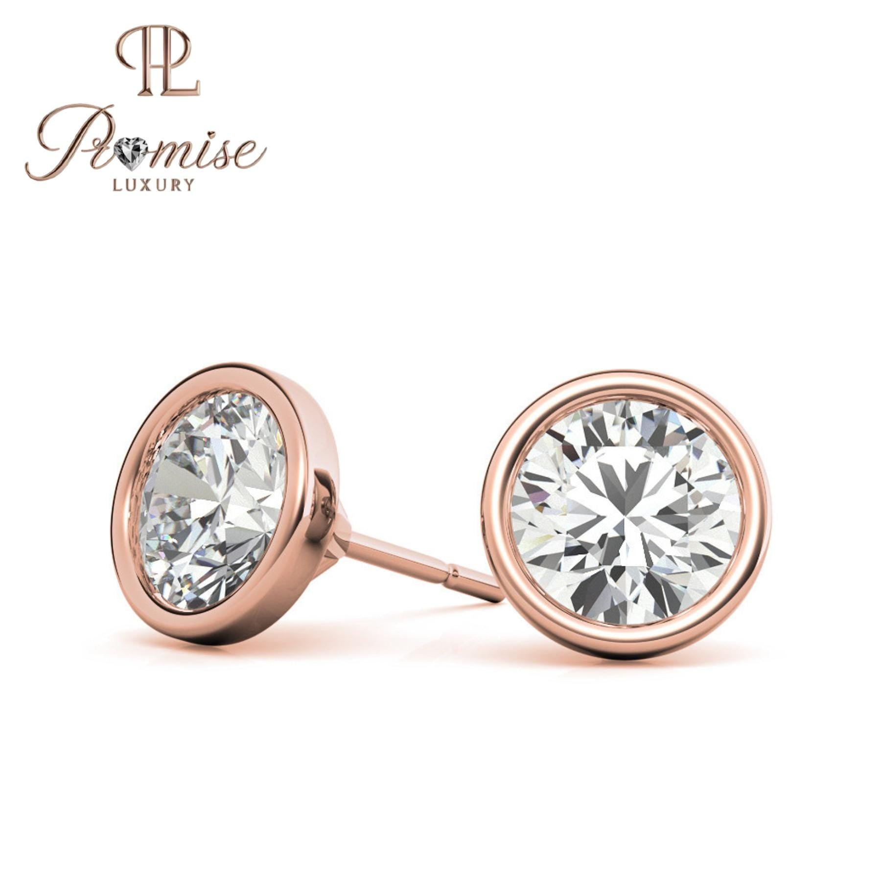 Elegant Round Diamond Stud Earrings in White Gold, 1.0ct Total Weight, Perfect for Engagement or Everyday Wear, Luxury Promise Jewelry